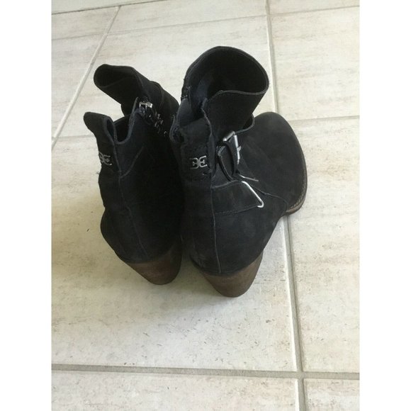 NEW Sam Edelman Morris Black Leather suede Ankle 8 - Picture 4 of 10
